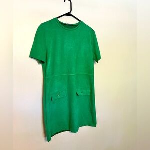 Beautiful green Zara dress. Raw edge hem